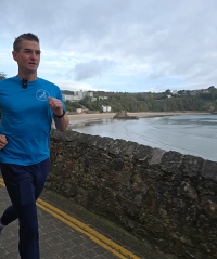 Running beside the water at Tenby