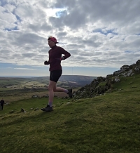 Runner crossing the Preseli Hills
